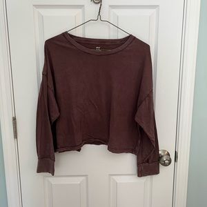 Aerie Cropped Long Sleeve Tee